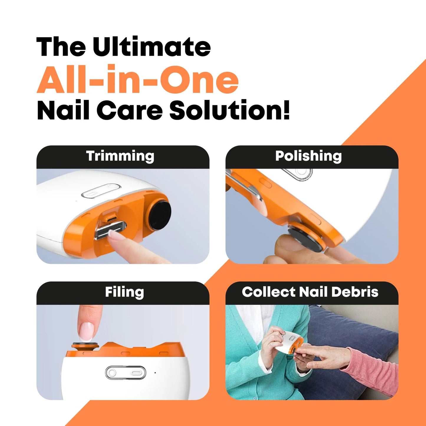 2 in 1 Electric Automatic Nail Clipper Trimmer