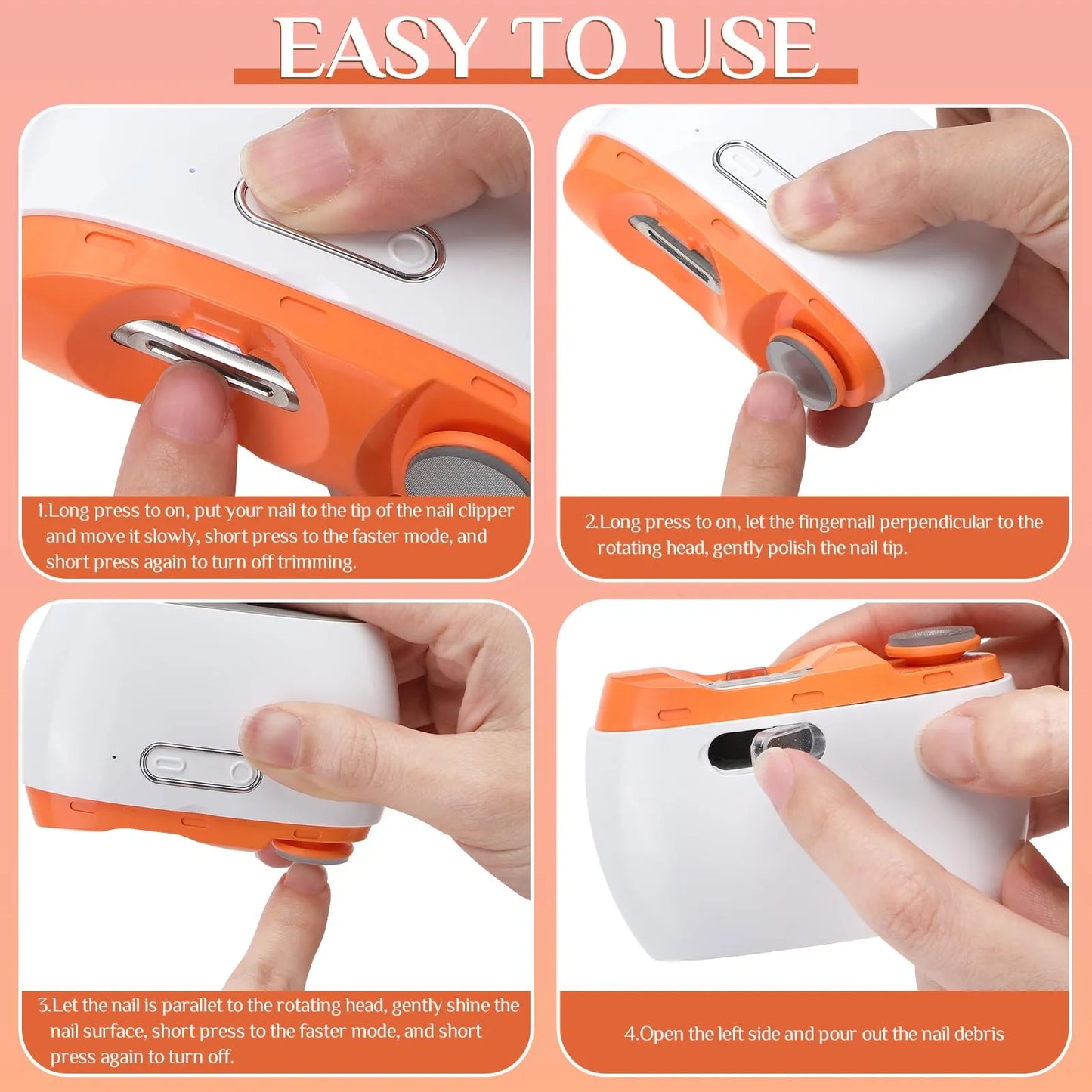 2 in 1 Electric Automatic Nail Clipper Trimmer